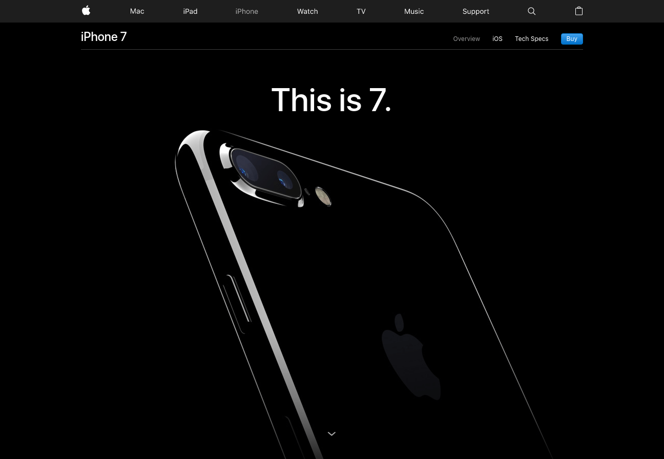 apple landing page above the fold